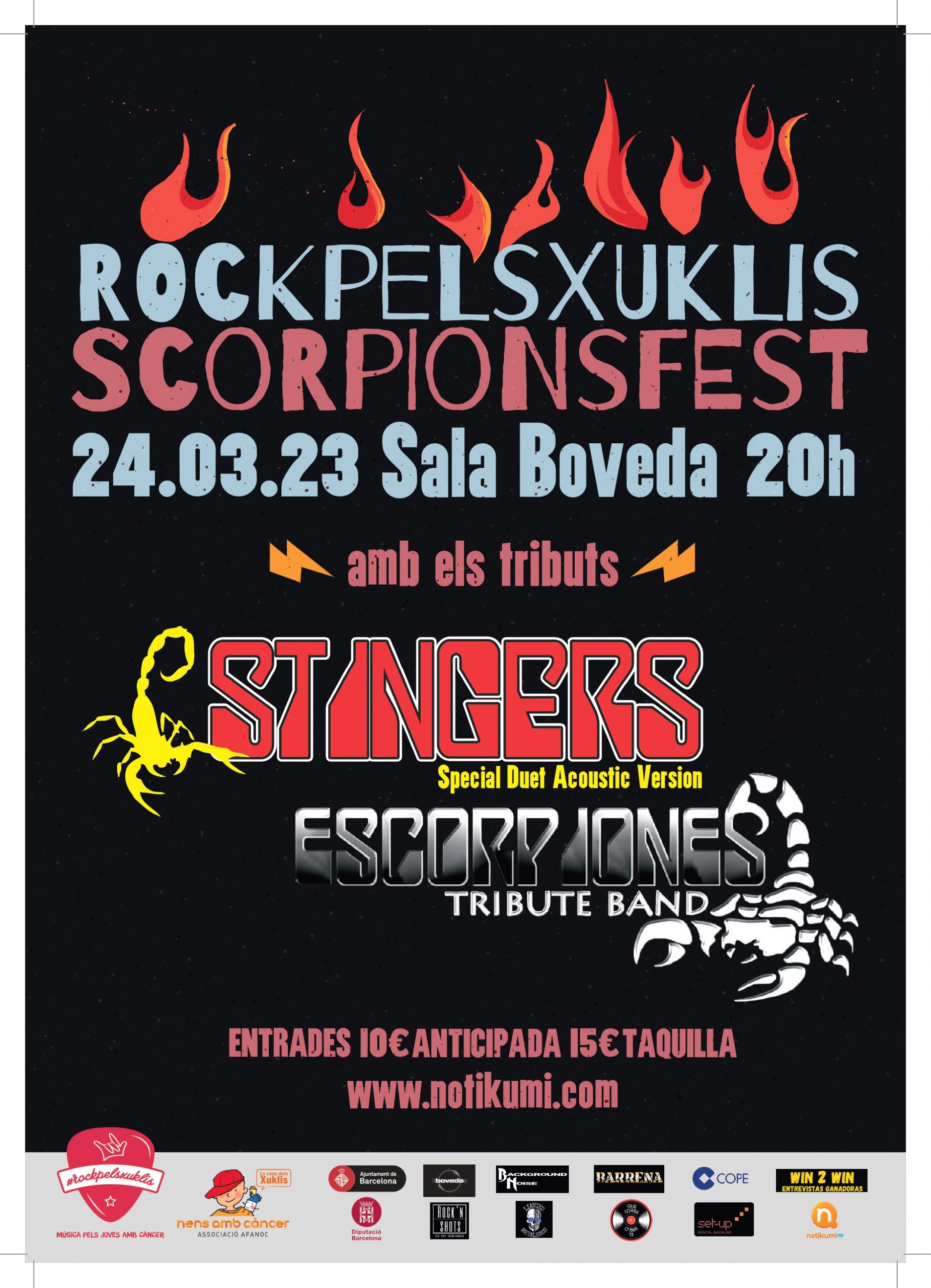En marzo concierto «Rock pels Xuklis» con tributos a Scorpions