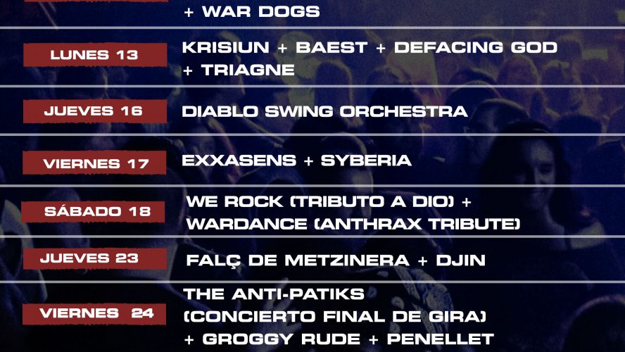 Agenda conciertos noviembre 2023