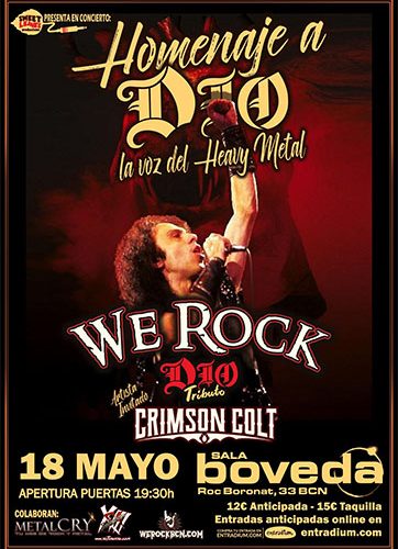 Concierto homenaje a Dio el sábado 18 de mayo