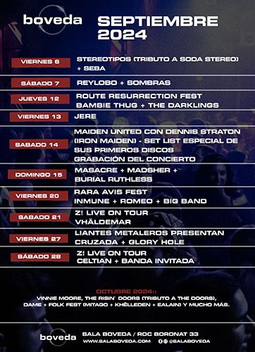 Agenda de conciertos Septiembre 2024